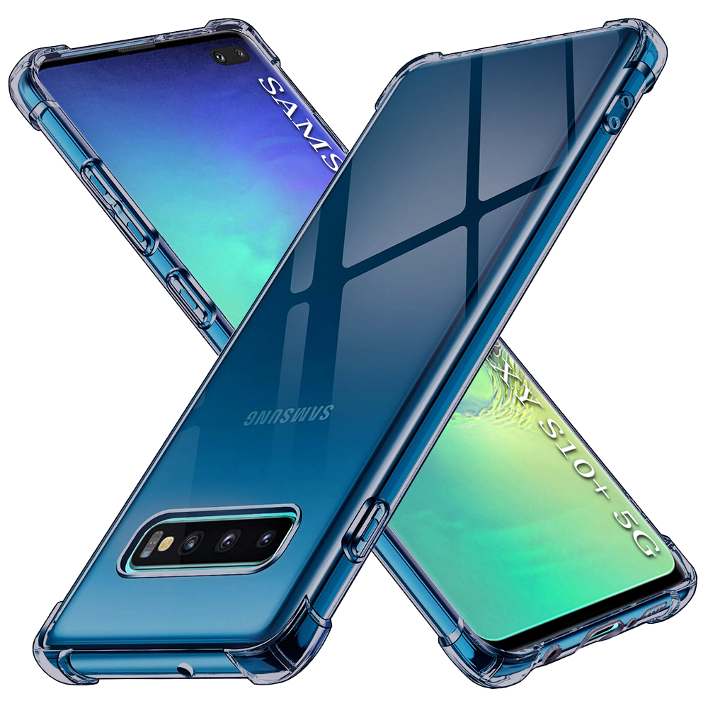 Levně Techsuit Shockproof průhledný silikon Samsung Galaxy S10 Plus kouřově černý