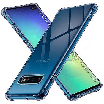 Techsuit Shockproof průhledný silikon Samsung Galaxy S10 Plus kouřově černý