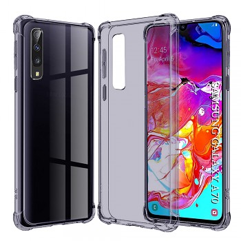 Techsuit Shockproof průhledný silikon Samsung Galaxy A70 A70s kouřově černý
