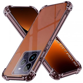 Techsuit Shockproof průhledný silikon Realme GT 7 Pro kouřově černý