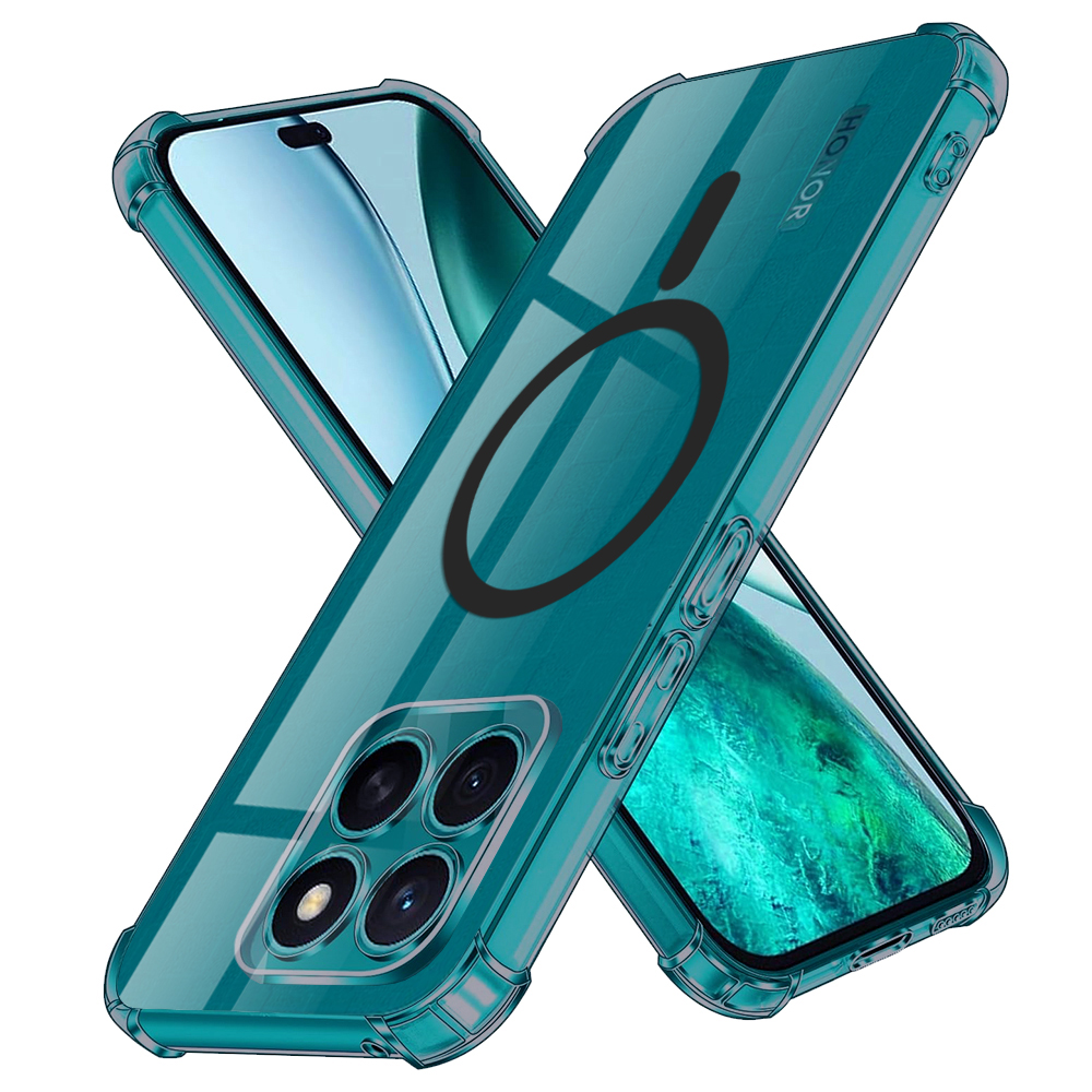 Levně Techsuit Shockproof průhledný silikonový MagSafe Honor X8c kouřově černý
