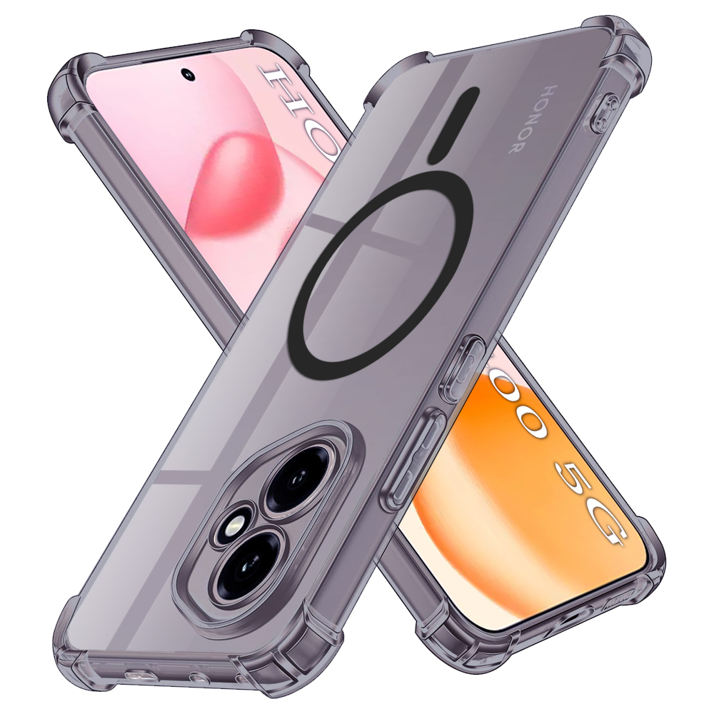Levně Techsuit Shockproof průhledný silikonový MagSafe Honor 400 kouřově černý