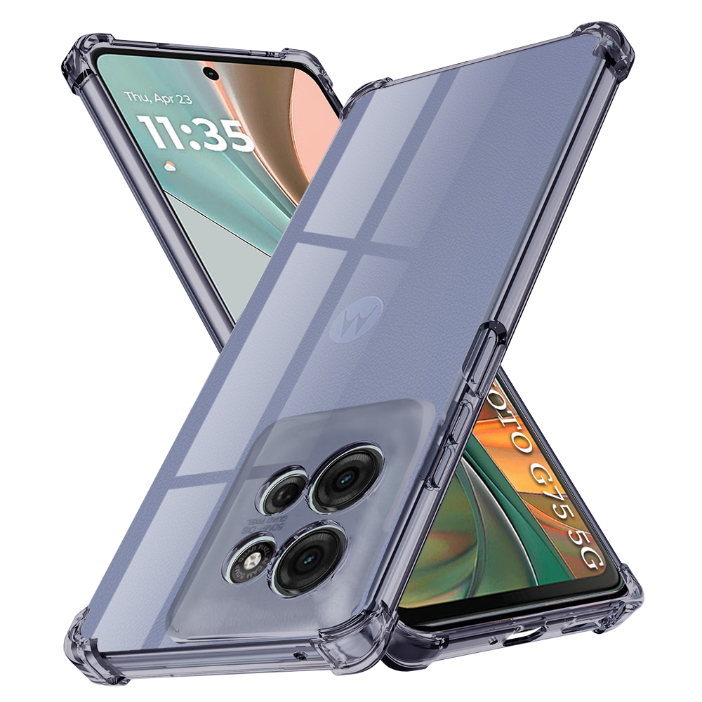 Levně Techsuit Shockproof průhledný silikon Motorola Moto G75 kouřově černý