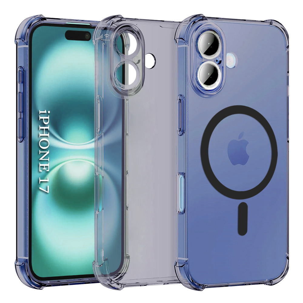 Levně Techsuit Shockproof průhledný silikon MagSafe iPhone 17 kouřově černý