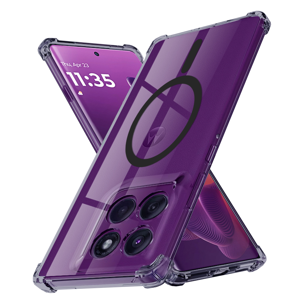 Levně Techsuit Shockproof průhledný silikonový MagSafe pro Motorola Edge 60 Pro kouřově černý