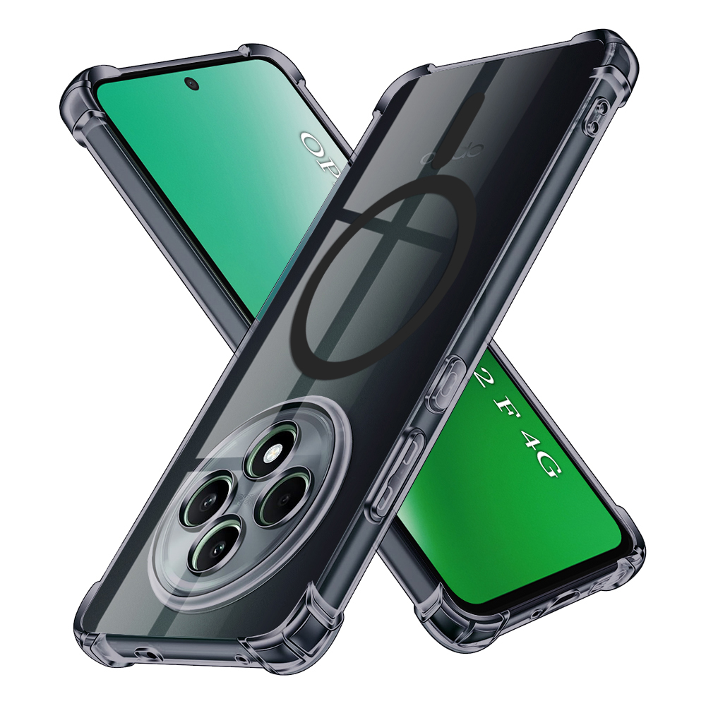 Levně Techsuit Shockproof průhledný silikon MagSafe pro Oppo Reno12 F/FS kouřově černý