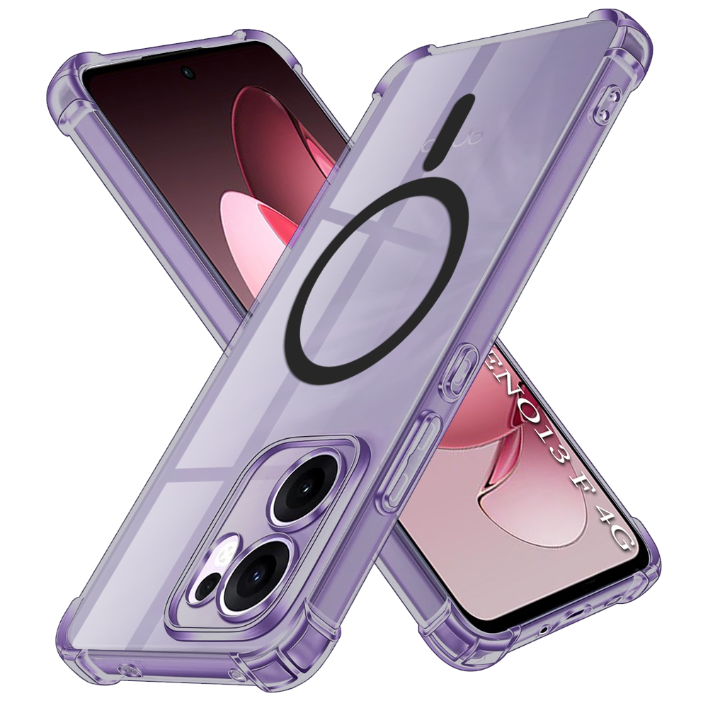 Levně Techsuit Shockproof průhledný silikon MagSafe pro Oppo Reno13 F 4G/5G kouřově černý