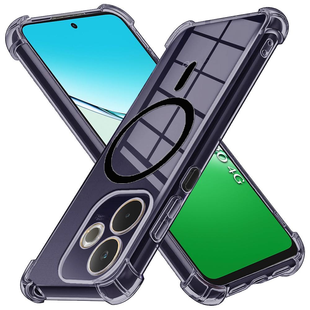 Levně Techsuit Shockproof průhledný silikonový MagSafe pro Oppo A5 Pro kouřově černý
