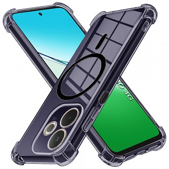 Techsuit Shockproof průhledný silikonový MagSafe pro Oppo A5 Pro kouřově černý