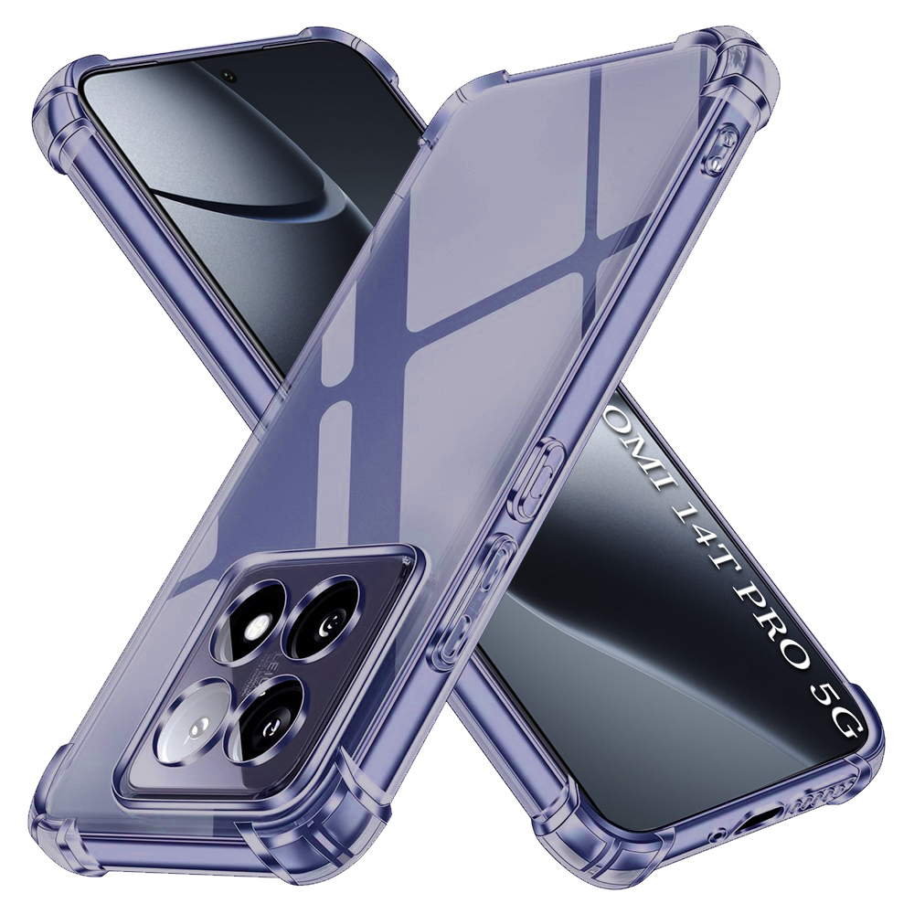 Levně Techsuit Shockproof průhledný silikon Xiaomi 14T Pro kouřově černý