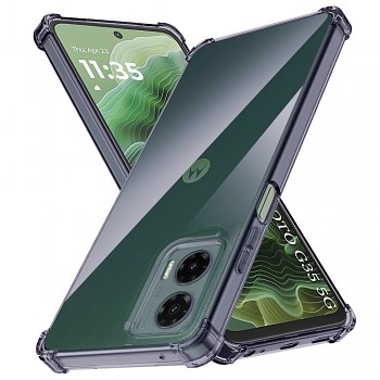 Techsuit Shockproof průhledný silikon Motorola Moto G35 kouřově černý