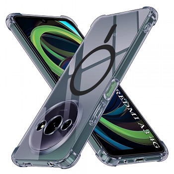 Techsuit Shockproof průhledný silikonový MagSafe pro Xiaomi Redmi A3 A3x kouřově černý