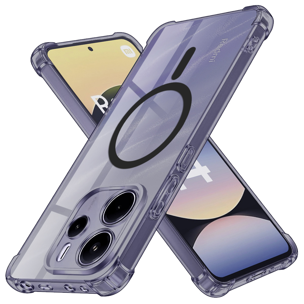 Levně Techsuit Shockproof průhledný silikonový MagSafe pro Xiaomi Redmi Note 14 5G kouřově černý
