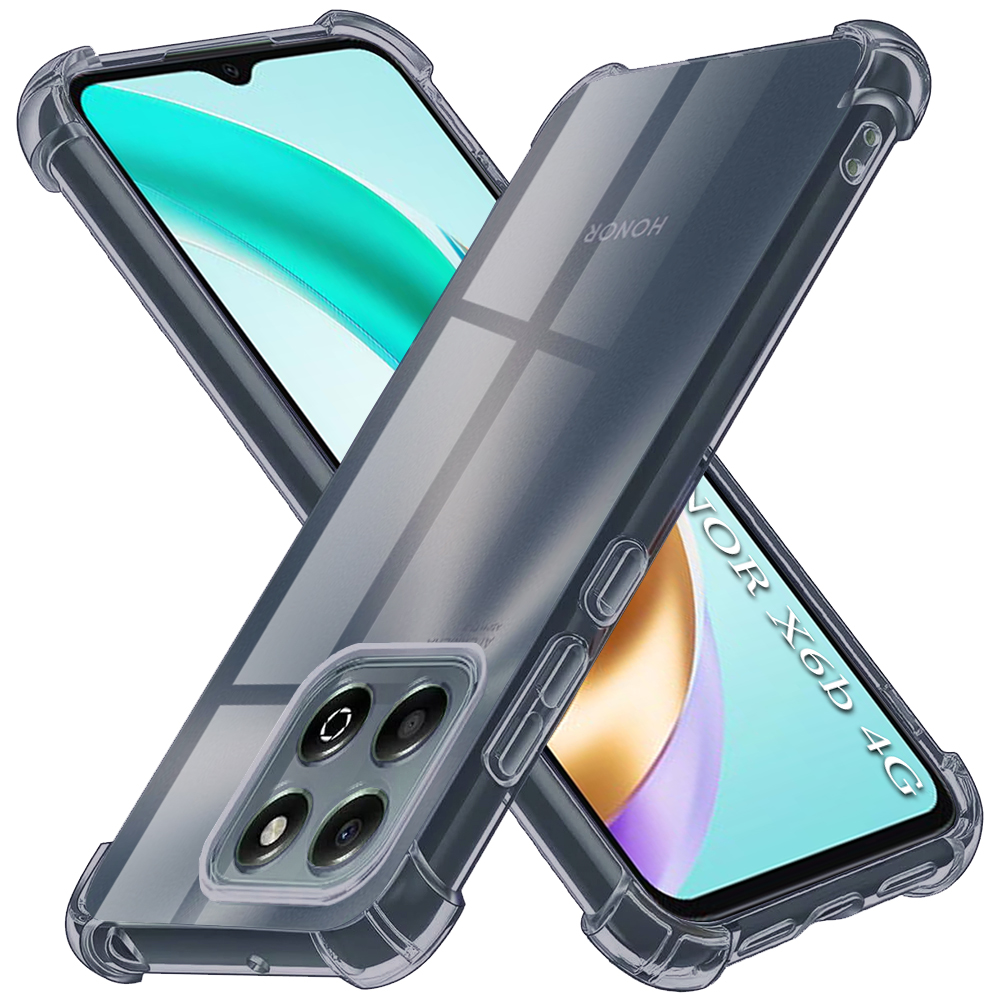 Levně Techsuit nárazuvzdorný čirý silikon Honor X6b kouřově černá