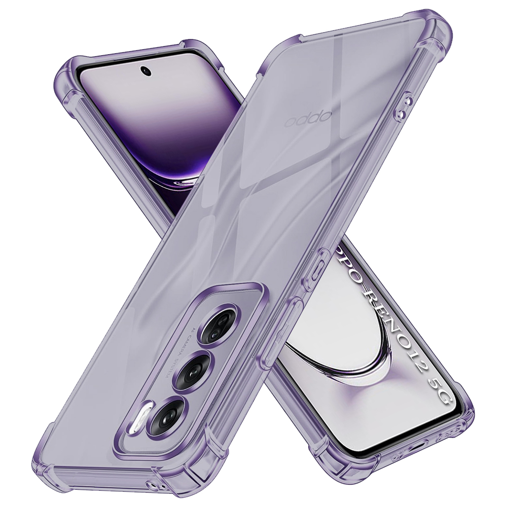 Levně Techsuit Shockproof průhledný silikon Oppo Reno12 kouřově černý