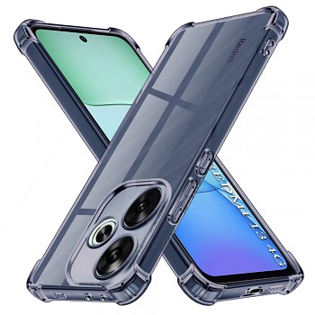 Techsuit nárazuvzdorný průhledný silikon Xiaomi Redmi 13 Poco M6 4G kouřově černá