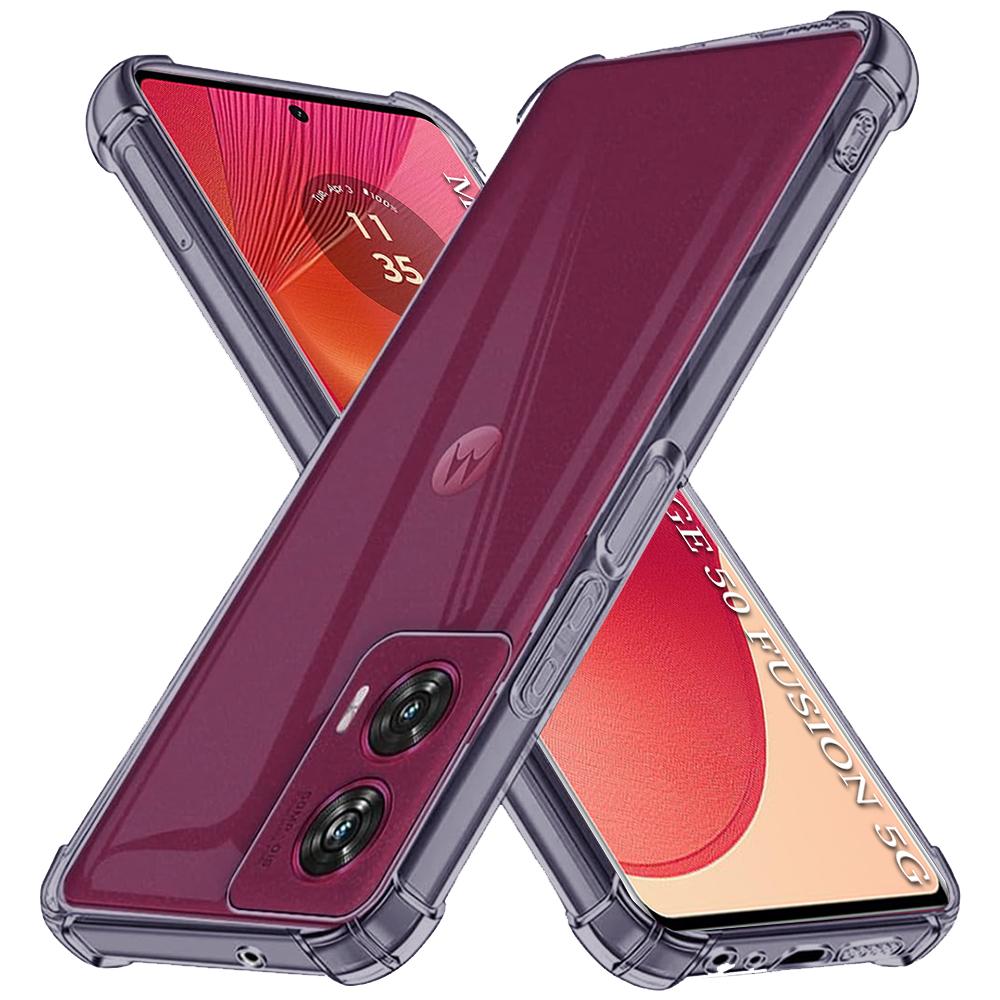 Levně Techsuit Shockproof průhledný silikon pro Motorola Edge 50 Fusion kouřově černý