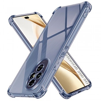 Techsuit Shockproof průhledný silikon Honor 200 kouřově černý