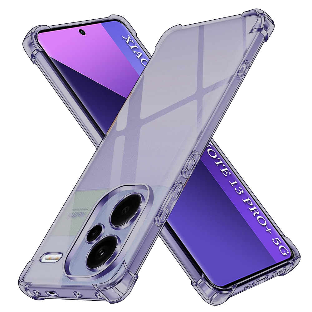 Levně Techsuit Shockproof průhledný silikon Xiaomi Redmi Note 13 Pro+ 5G kouřově černá