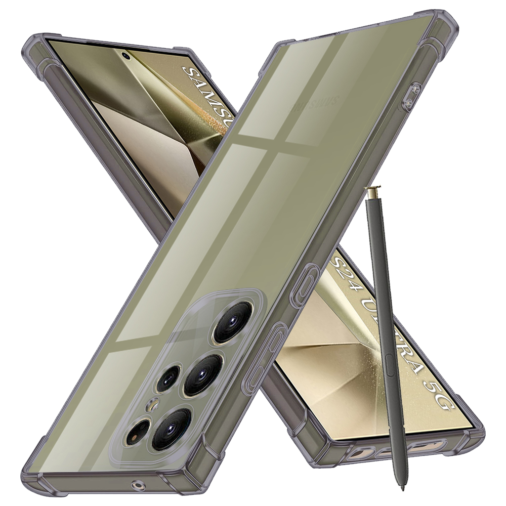 Levně Techsuit Shockproof průhledný silikon Samsung Galaxy S24 Ultra kouřově černý