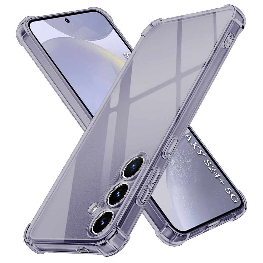 Levně Techsuit Shockproof průhledný silikon Samsung Galaxy S24 Plus kouřově černý
