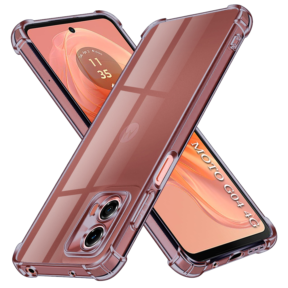 Techsuit nárazuvzdorný průhledný silikon Motorola Moto G04 G04s G24 E14 kouřově černý