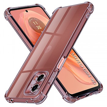 Techsuit nárazuvzdorný průhledný silikon Motorola Moto G04 G04s G24 E14 kouřově černý