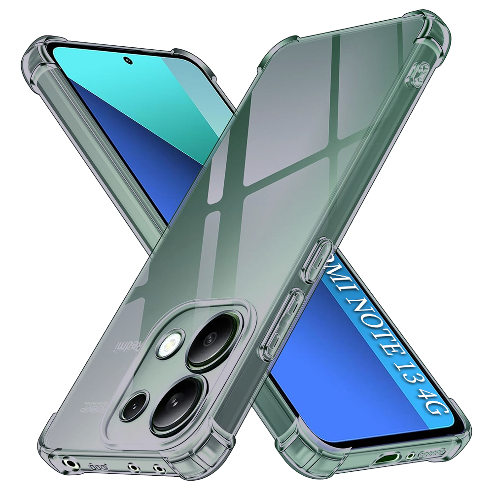 Levně Techsuit Shockproof průhledný silikon Xiaomi Redmi Note 13 4G kouřově černý