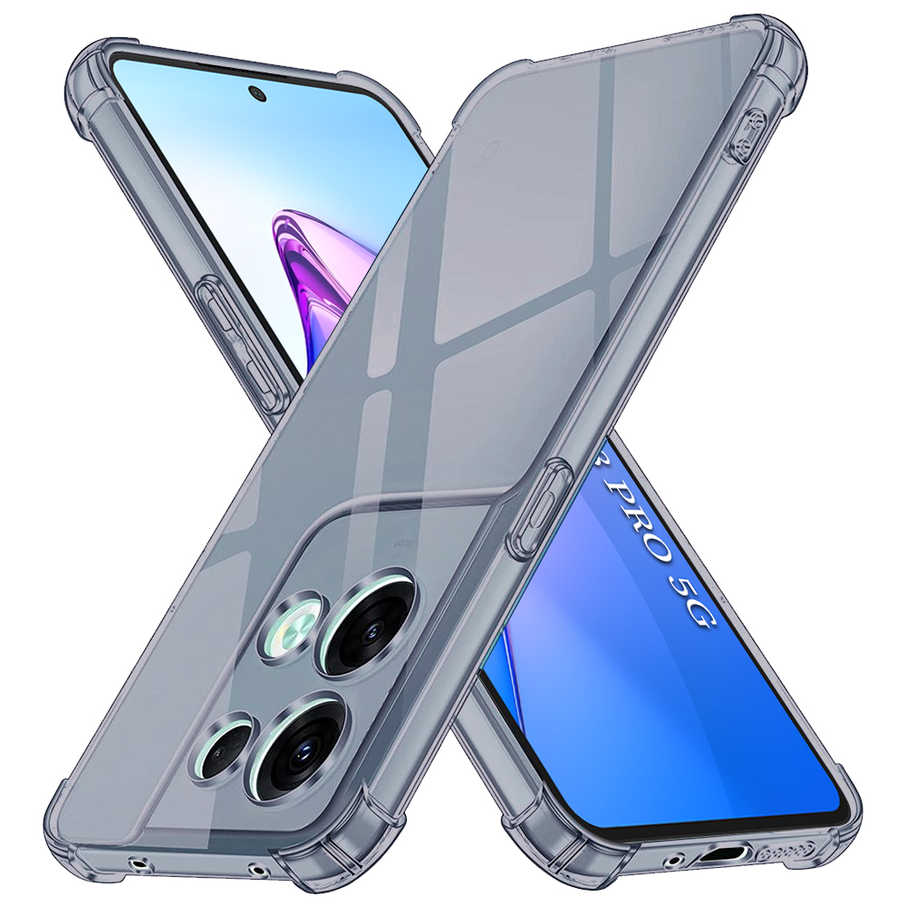 Levně Techsuit Shockproof průhledný silikon Oppo Reno8 Pro kouřově černý
