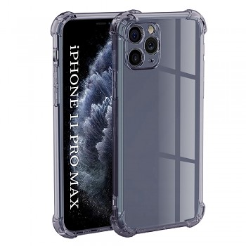 Techsuit nárazuvzdorný průhledný silikon iPhone 11 Pro Max kouřově černý