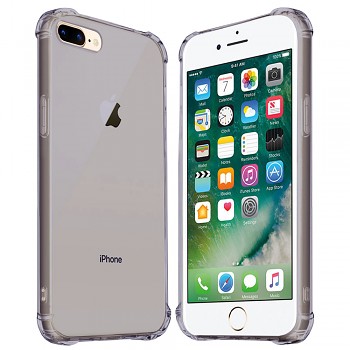 Techsuit Shockproof průhledný silikon iPhone 7 Plus iPhone 8 Plus kouřově černý