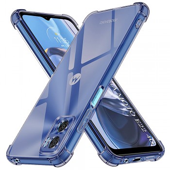 Techsuit Shockproof průhledný silikon Motorola Moto E22 E22i kouřově černý