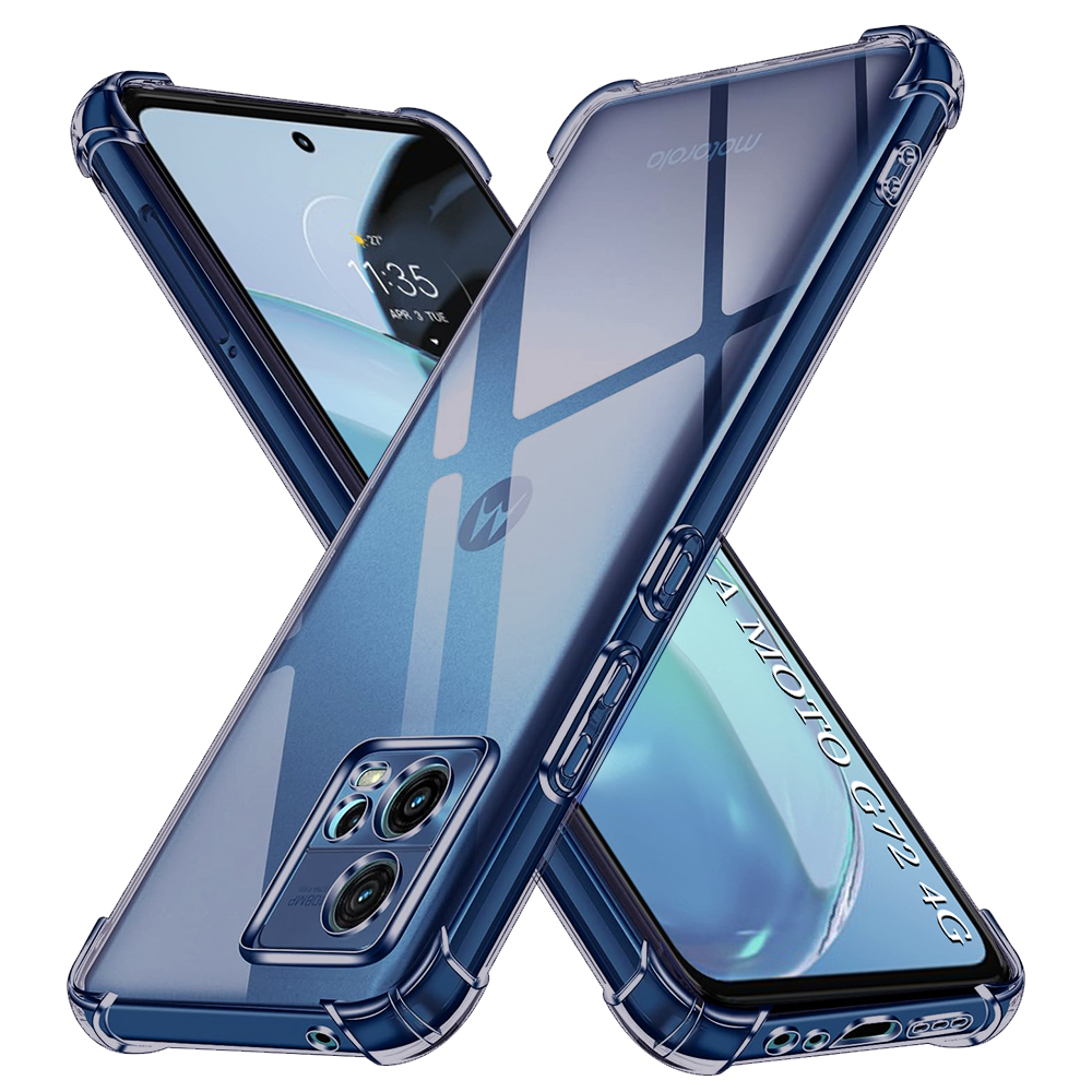 Levně Techsuit Shockproof průhledný silikon pro Motorola Moto G72 kouřově černý