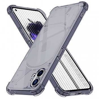 Techsuit nárazuvzdorný průhledný silikon Nothing Phone (1) kouřově černý