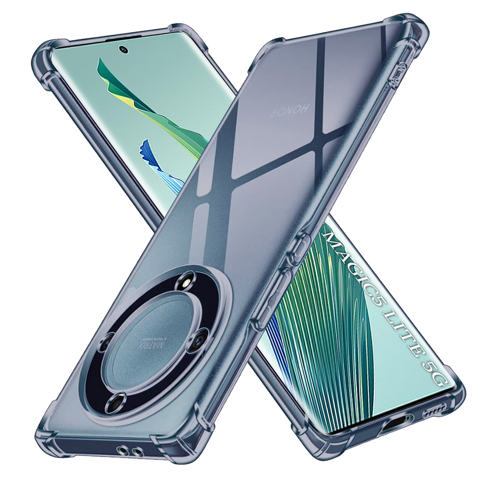 Levně Techsuit Shockproof průhledný silikon Honor Magic5 Lite kouřově černý