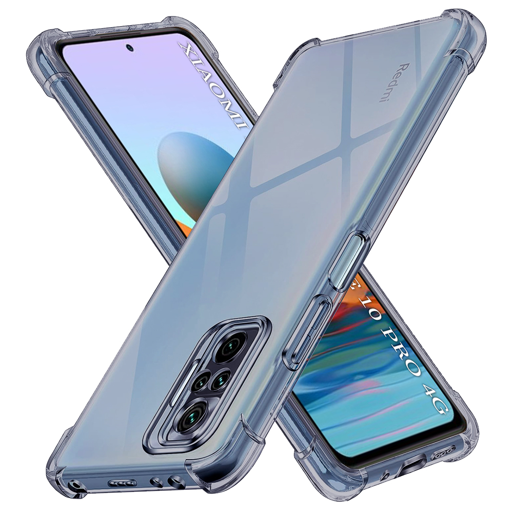 Levně Techsuit Shockproof průhledný silikon Xiaomi Redmi Note 10 Pro/Max kouřově černý