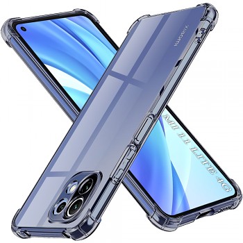 Techsuit Ochranný průhledný silikon Xiaomi Mi 11 Lite Kouřově černá