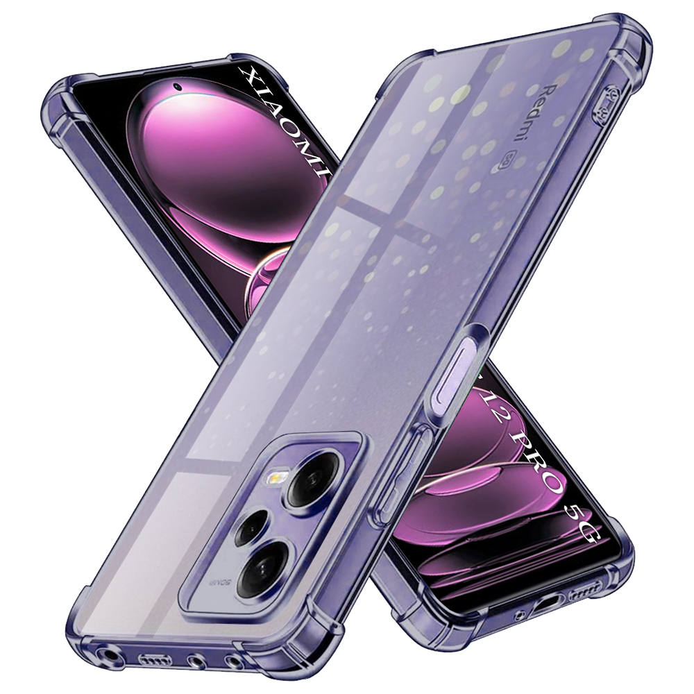 Levně Techsuit Shockproof průhledný silikon Xiaomi Redmi Note 12 Pro 5G kouřově černý