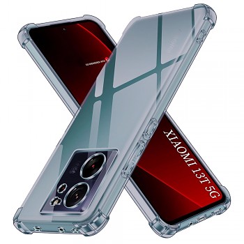 Techsuit Shockproof průhledný silikon Xiaomi 13T / 13T Pro kouřově černý