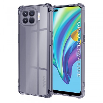 Techsuit Shockproof průhledný silikon Oppo Reno4 Lite kouřově černý