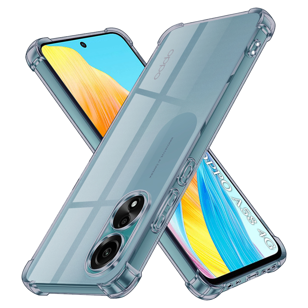Levně Techsuit Shockproof průhledný silikon Oppo A58 4G kouřově černý