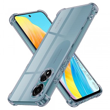 Techsuit Shockproof průhledný silikon Oppo A58 4G kouřově černý