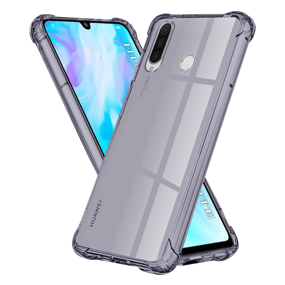 Levně Techsuit Shockproof průhledný silikon Huawei P30 Lite / P30 Lite New Edition kouřově černý