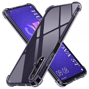 Techsuit Shockproof průhledný silikon Huawei Nova 5T Honor 20 kouřově černý
