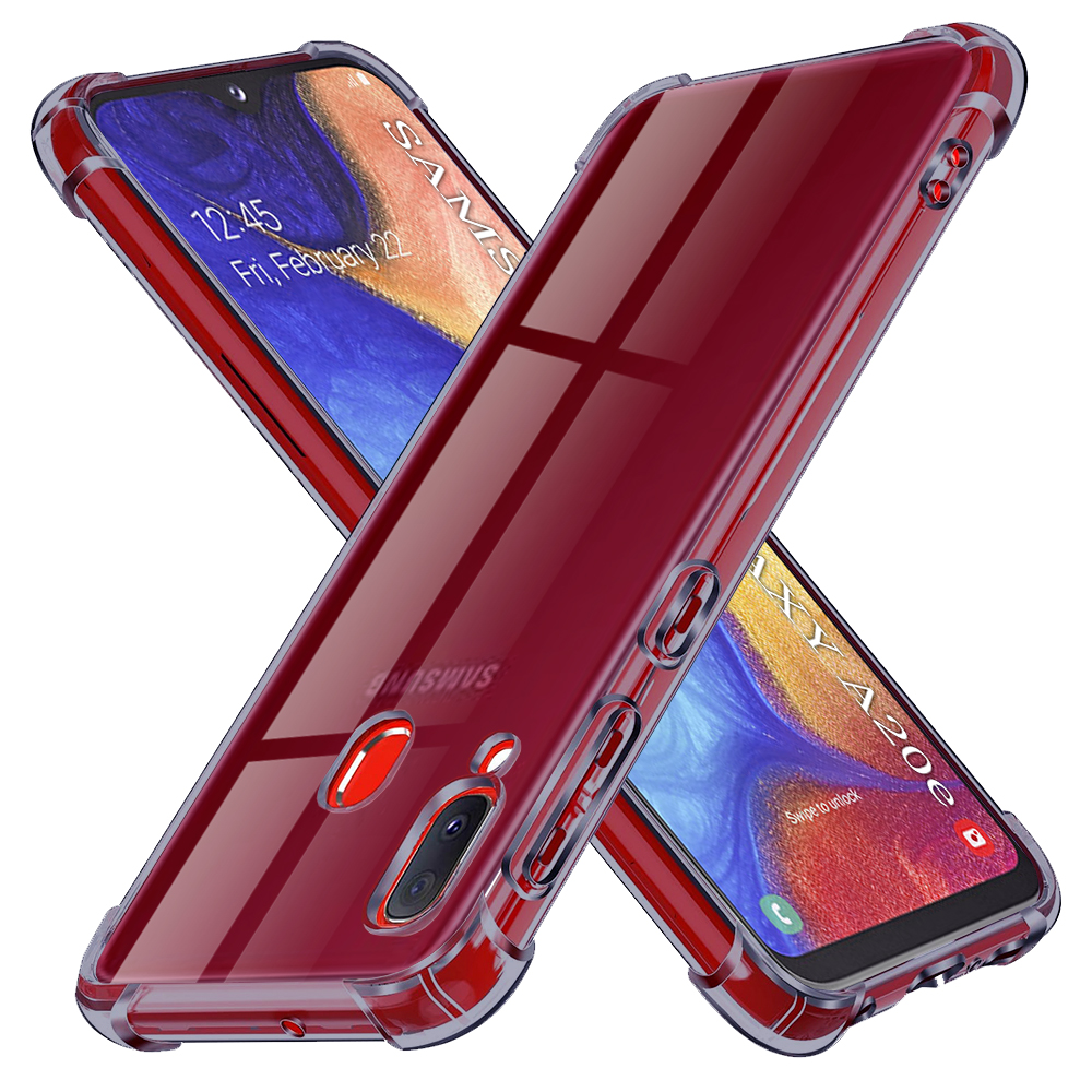 Levně Techsuit Shockproof průhledný silikon Samsung Galaxy A20e kouřově černý
