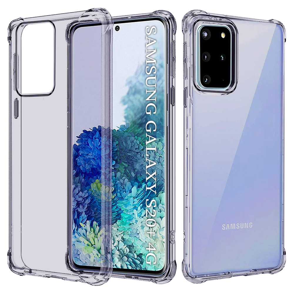 Levně Techsuit Shockproof průhledný silikon Samsung Galaxy S20 Plus černý kouřový