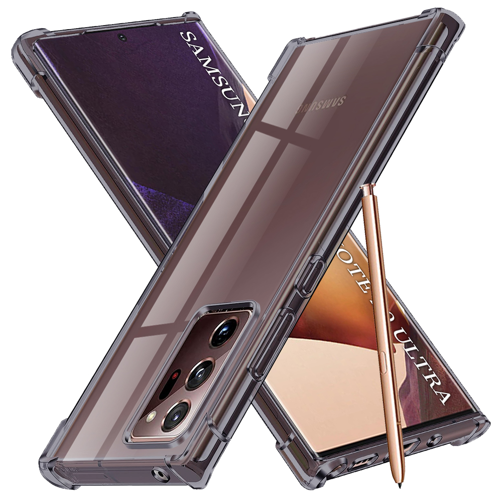 Levně Techsuit Shockproof průhledný silikon pro Samsung Galaxy Note 20 Ultra kouřově černý