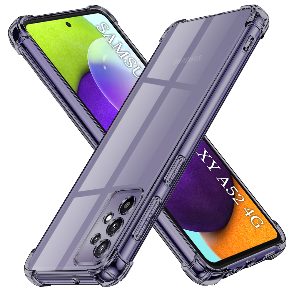 Levně Techsuit Shockproof průhledný silikon Samsung Galaxy A52 A52s kouřově černý