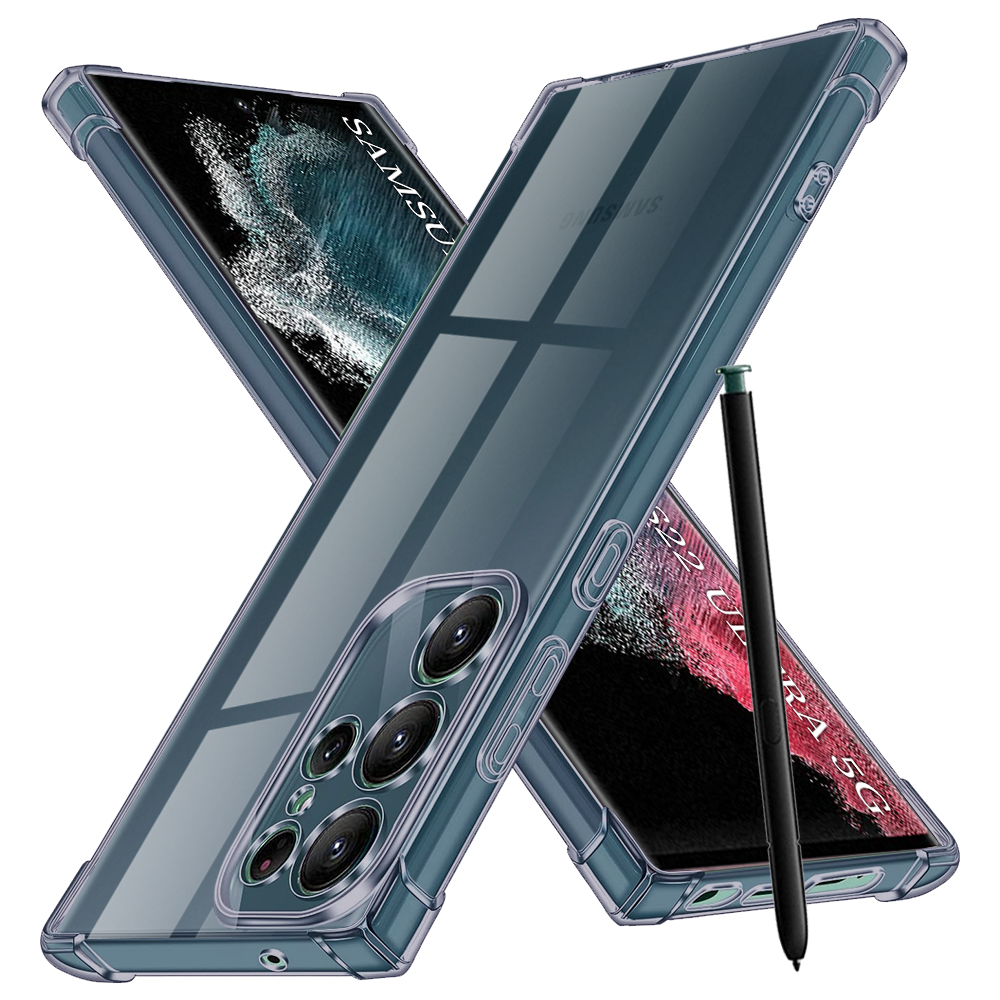 Levně Techsuit Shockproof průhledný silikon pro Samsung Galaxy S22 Ultra 5G černý