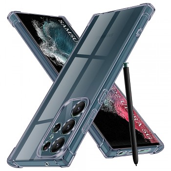 Techsuit Shockproof průhledný silikon pro Samsung Galaxy S22 Ultra 5G černý